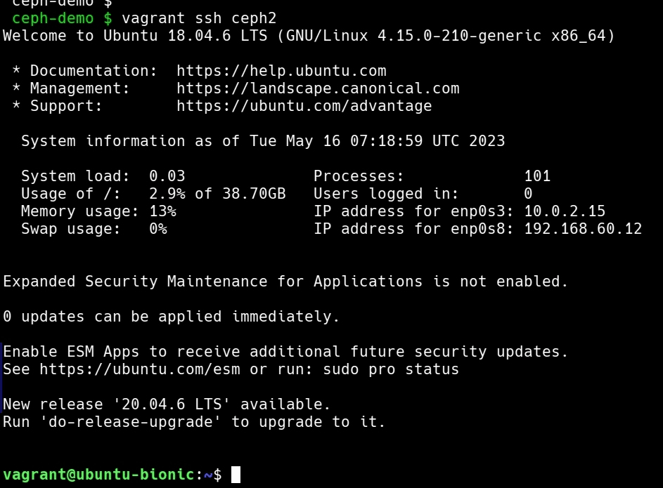 SSH into each VM - figure 2