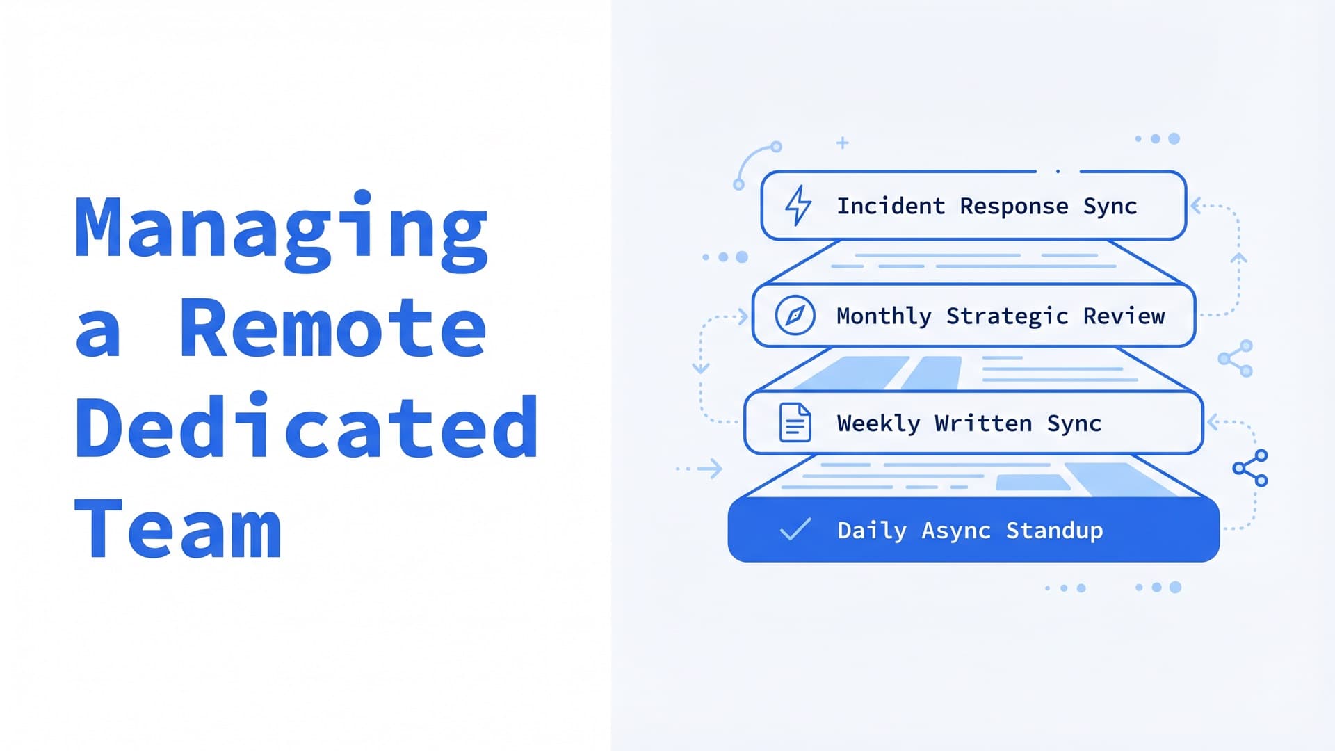 How to Manage a Dedicated Team You Don't See Every Day